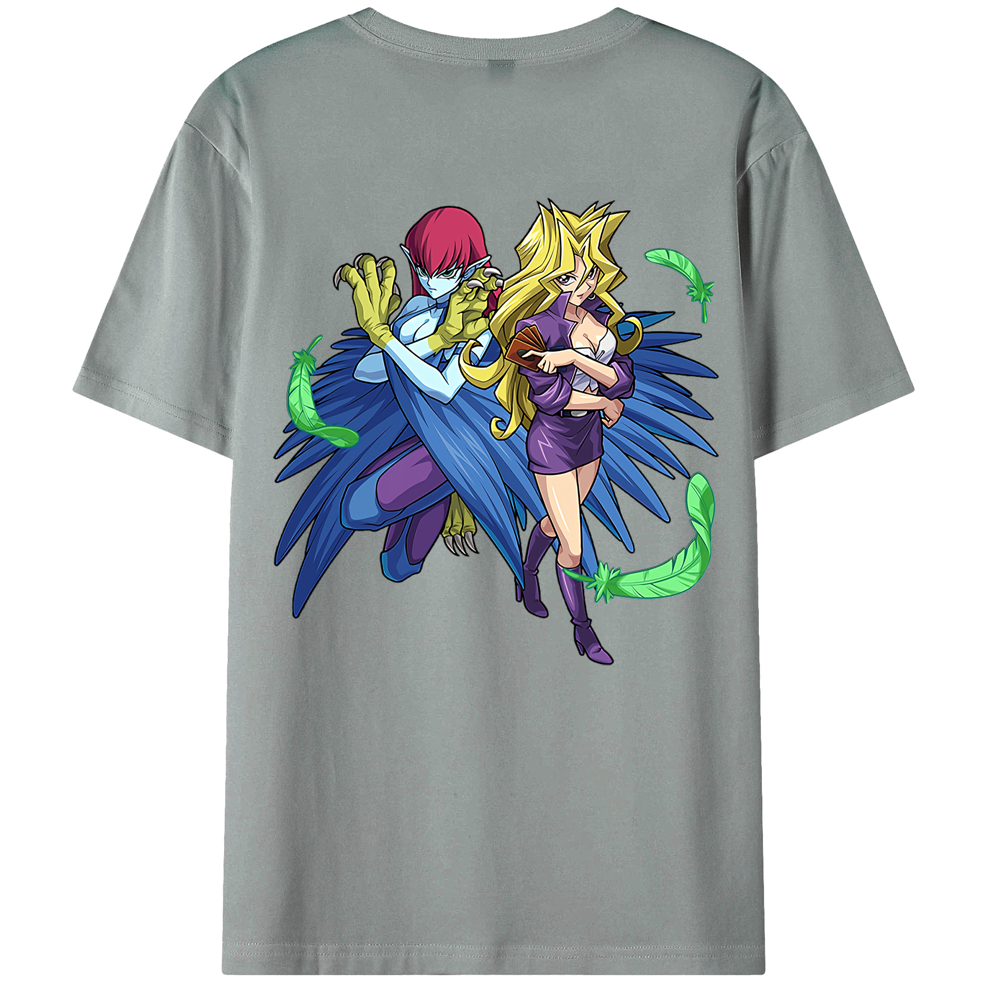（画像用） 遊☆戯☆王 Yu-Gi-Oh! 綿100％ メンズ半袖Tシャツ（バックプリント） 通気性
